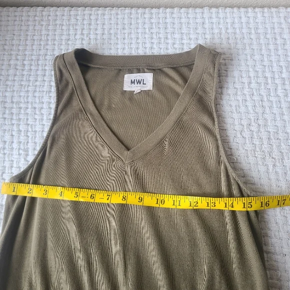 MWL Breeze Drawstring Romper Olive Green Sleeveless Women's Size M - Picture 5 of 11